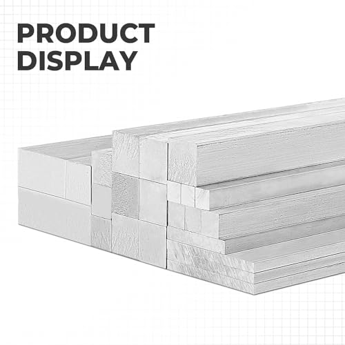 6061 Aluminum Flat Bar, 1" x 1" x 12" Rectangle Aluminum Bar Stock, T6511 Solid Mill Stock for Industrial Building, DIY Projects, Metal Crafting and Fabrication（3 Pcs ） 1" x 1" x 12" 3