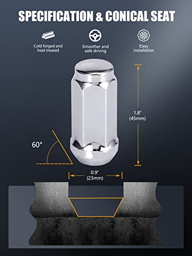 MIKKUPPA M14x1.5 Lug Nuts and 14x1.5 Wheel Locking Lug Nuts