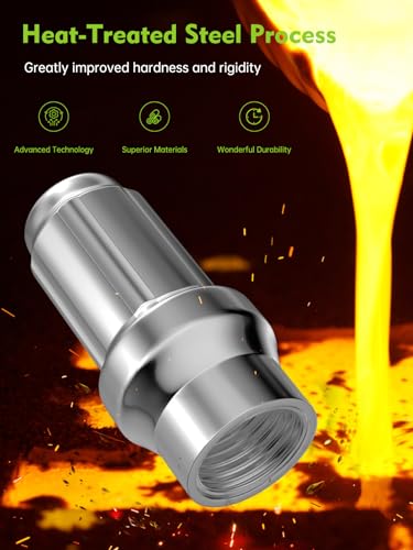 AUTOPTIM M12x1.5 Extended Lug Nuts - 24Pcs 6 Spline Chrome Nuts with Socket M12x1.5(Extended) 24 Pcs