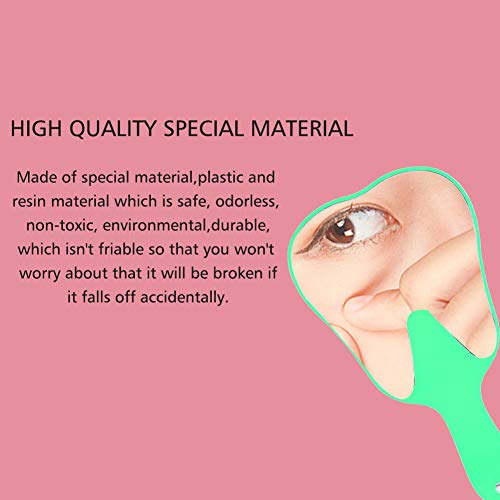 Hand Mirror, Small Hand Mirror, Single-sided Hand Mirror with Low Magnification, Dental Care Hand Mirror Tool, Fashionable, Cute Dental Care, Hand Mirror Tool, 4 Colors, Plastic Handle (Green)