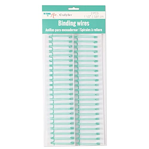 Craftelier - Set of 2 Double Ring Spiral Binders for Albums, Notebooks, Diaries or Calendars | Ideal for Scrapbooking and Other Crafting Projects | Ø 3.81 cm (1.5") - Turquoise Colour