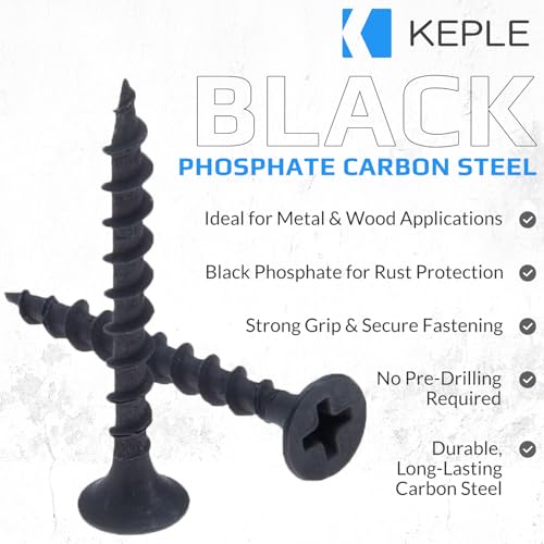 Drywall Screws 100mm (Pack of 200), Self Tapping Countersunk Flat Bugle Head Phillips Coarse Thread Sharp Point Black Phosphate Plaster Screw for Plasterboard & Wood (4.8mm x 100mm / 0.189" x 3.937") 4.8x100mm
