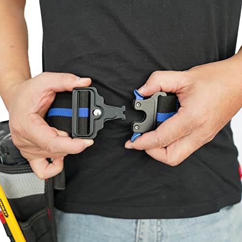 Melo Tough Professional Electrician Tool Pouch Shoulder Tool Carrier with Multiple Pockets + 2 Inch Nylon Web Work Belt with Quick Release Metal Buckle