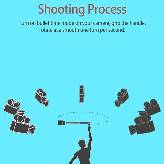 Handheld Bullet Time Bundle Mini Tripod for Insta360 Insta 360 X4 one X3 One X2/One RS/One R/One Gopro Go pro max Accessories… Black