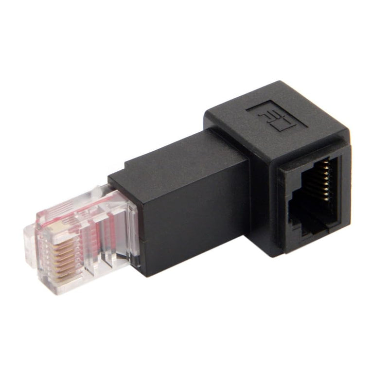 xiwai RJ45 Up Angled 90 Degree 8P8C FTP STP UTP Cat 5e CAT6 Male to Female LAN Ethernet Network Extension Adapter