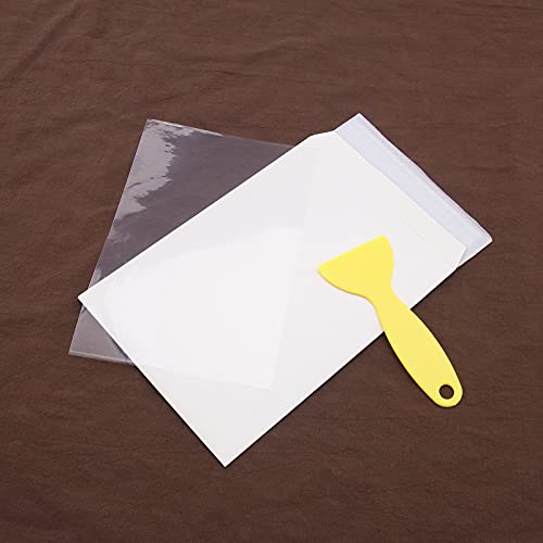 5pcs 3D Printer FEP Film Transparent with Yellow Scraper 140 x 200 x 0.1mm Compatible with Creality LD002R Compatible with ELEGOO Mars AnyCubic Photon/Photon S Creality LD-001