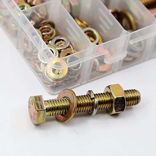 224PCS Grade 8.8 M6 M8 M10 Heavy Duty Bolts and Nuts Assortment Kit Includes 8 Most Common Sizes M6,M8,M10--Bolts and Nuts Kit
