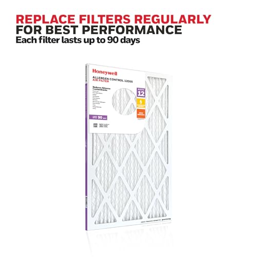 Honeywell 16x25x1 MERV 12 Electrostatic Pleated HVAC AC Furnace Air Filter (4-Pack) | Replacement Filter for Home Use | Made in USA 16x25x1 (4 Pack)