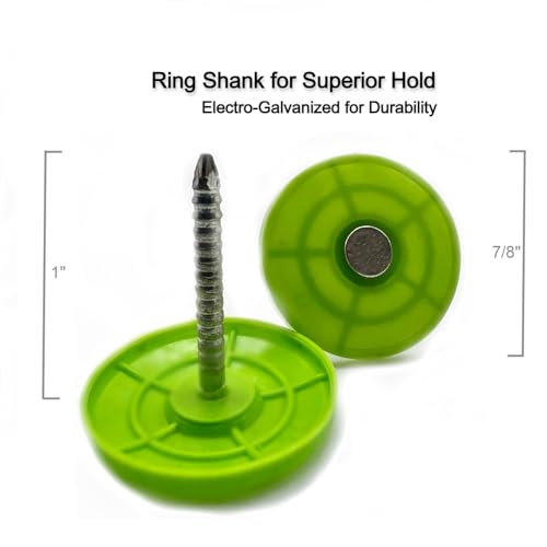 MLV Cap Nails, 1-inch, for Installation of Mass-Loaded Vinyl Noise Barriers, Medium (500 pcs) 500 pcs