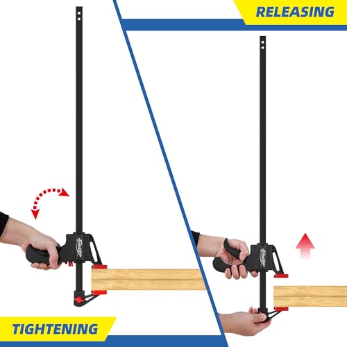 24" Wood Clamps for Woodworking, 2PCS 130lbs One-Handed Clamp/Spreader 24" 2-Pack