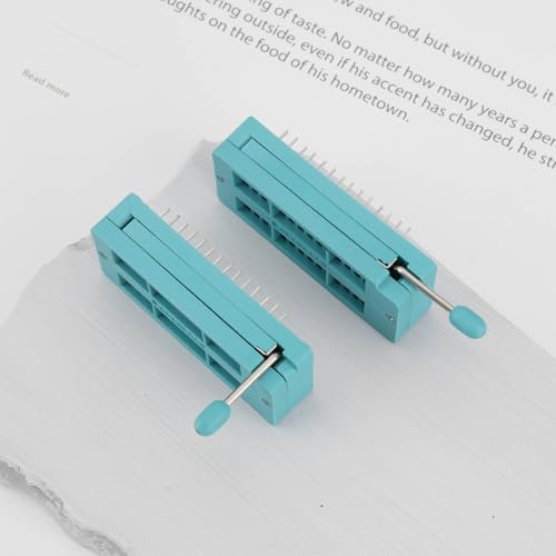 Pack of 4 28 Pin IC Test ZIF Socket 2.54 mm Pitch DIP Board Socket IC Socket for Integrated Circuits for Microcontroller Chip Breadboard Program ICs