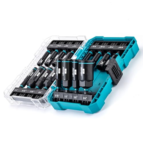 LIBRATON Magnetic Nut Driver Set, 16PCs Impact Driver Bit Set, SAE