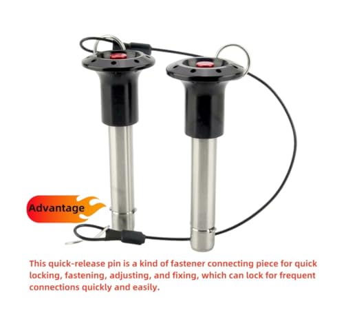 Stainless Steel jaw Handle Locking pin with axial Locking Pawl pin Tongue Quick-Release pin with Safety Rope (Diameter:15/32in(12mm), Clamping Length：4in(100mm)) Diameter:15/32in(12mm) Clamping length：4in(100mm)