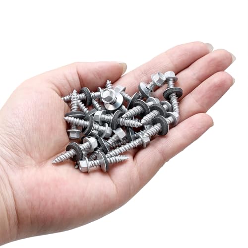 300Pcs Silver #10x1 Metal Roofing Screws for Metal Roofs, Sheds,Fences #10x1" 300