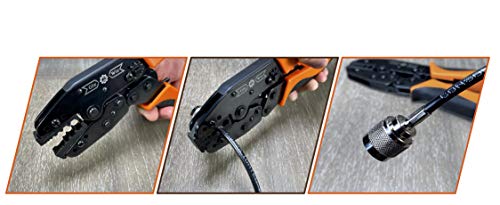 RF Coax Ratchet Crimp Tool For RG8 RG11 RG174 RG179 RG213 LMR400 .100" .128" .429" G-H3K G-H3K (RG8/11/174/179/213/LMR400)