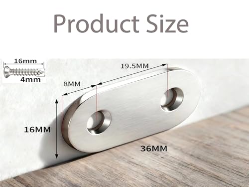 100PACK 1.4INCH X 0.6INCH Stainless Steel Straight Flat Bracket Repair Plate Brace,Mending Joining Plates for Wood, Board, Bed Frame, Furniture & Shelves,with Screws 100PACK 1.4INCH X 0.6INCH