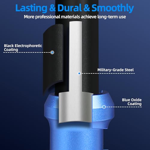 3/8-Inch Drive Click Torque Wrench, Dual-Direction Click Professional Torque Wrench 10-110FT.LB/13.6-135.6N.M, Dual Range Scales Graduated in FT.LB and N.M, Blue 3/8" 10-110 FT.LB