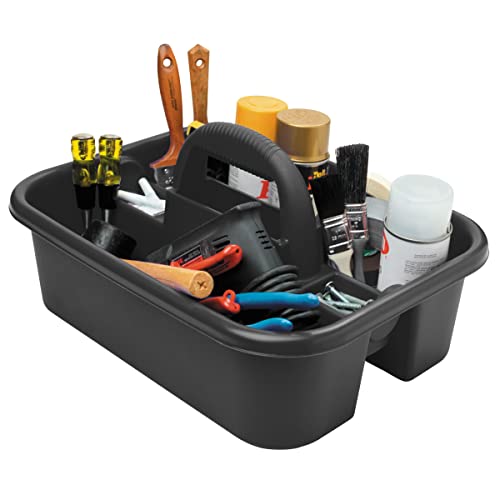 Akro-Mils 09185 Plastic Tote Tool & Supply Cleaning Caddy with Handle, 18-3/8-Inch x 13-7/8-Inch x 9-Inch, Black 1