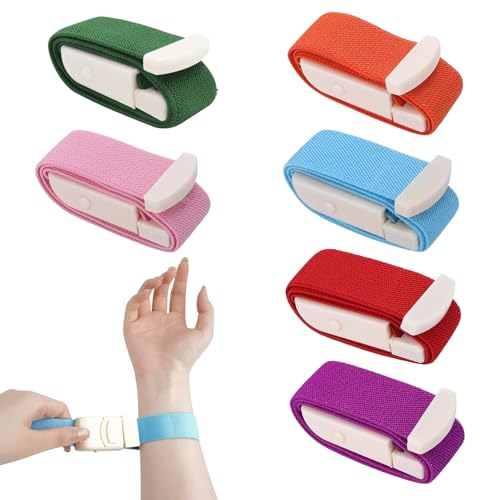Pack of 6 Storage Tubes, Blood Drawing, Storage Hose, Vein Preservation, Blood Collection Set, Highly Flexible Tourniquet with Quick Closure, Medical Nurse Tourniquet for Camping, Hiking, Outdoor
