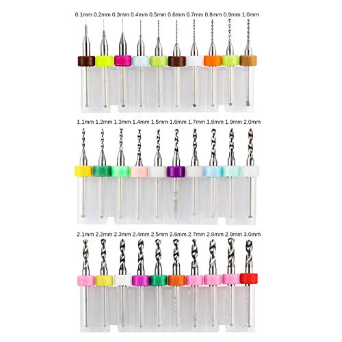 Genmitsu 30pcs PCB Drill Bits Set, 0.1mm-3.0mm, 1/8" + Genmitsu EVA CNC Milling Bit Storage Tray with 85 Holes,