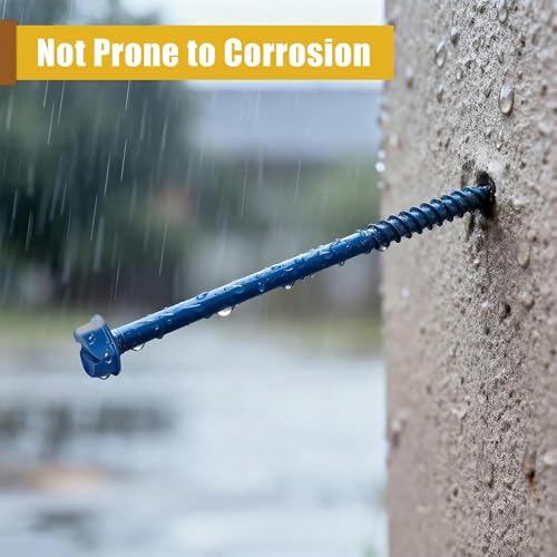 1/4'' x 6'' Hex Head Concrete Screw Anchor 50pc, Slotted Concrete Screw with Screwdriver, Masonry Screw for Concrete Brick Block and Wood Fastening 1/4" x 6" hex head *50