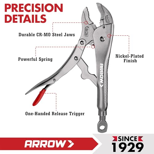 ARROW 2PCS Curved Jaw Locking Pliers Set 7" & 10" 7&10inch