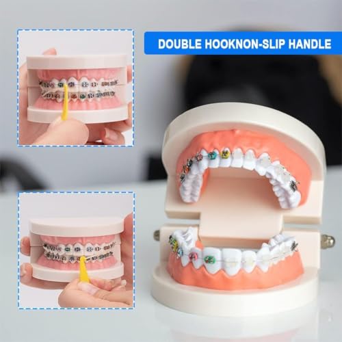 Pack of 10 Orthodontic Elastic Disposable Plastic Braces, Colorful Disposable Plastic Hooks for Orthodontics, Elastic Rope Hook, for Braces Dental Gaps Crooked