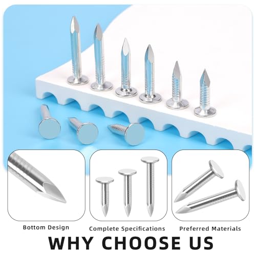 Glarks 300Pcs 1-1/4inch Steel Roofing Felt Nails Zinc Plated Roofing Felt Pins Clout Nails Countersunk Head Felt Nails, for Securing Shed Roofs, Roofing Felt Slate Boards, Wood Shed Tiles 30MM