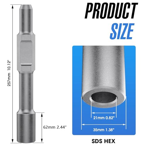 Ground Rod Driver 1-3/16" Hex Shank, 40 Chrome Steel for Demolition Hammer