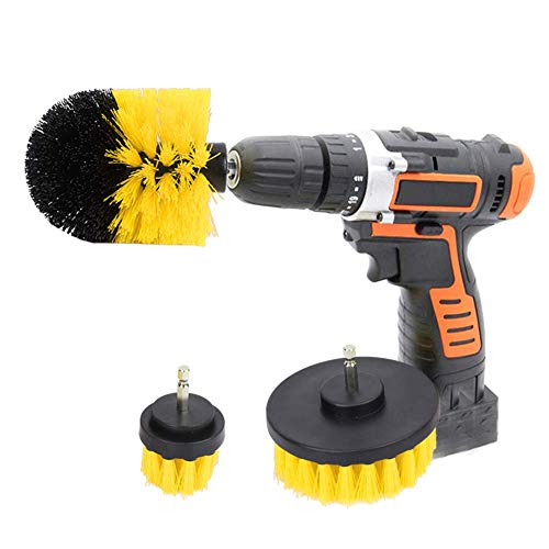 Drill Brush Set, 3 Piece Universal Yellow Cleaning Kit