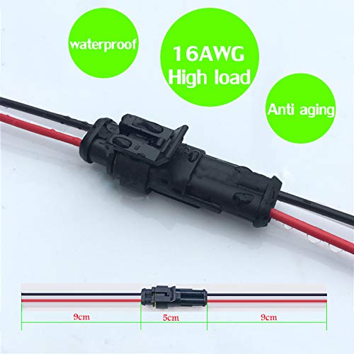 Way Car Waterproof Electrical Connector,16 AWG 2 pin Plug Auto Electrical Wire Connectors for Car, Truck, Boat, and Other Wire Connections.(5 Pack)¡­ 2pin connector--5pack