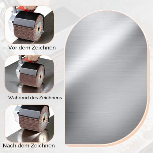 EXLECO Sanding Roller Diameter 19 mm 80 Grit for Brush Sanders | Satin sanding brush with sandpaper, 120 x 100 mm satin roller, for wood and metal