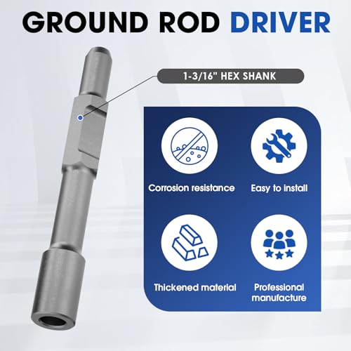 Ground Rod Driver SDS-Hex, 1-3/16" Hex Shank