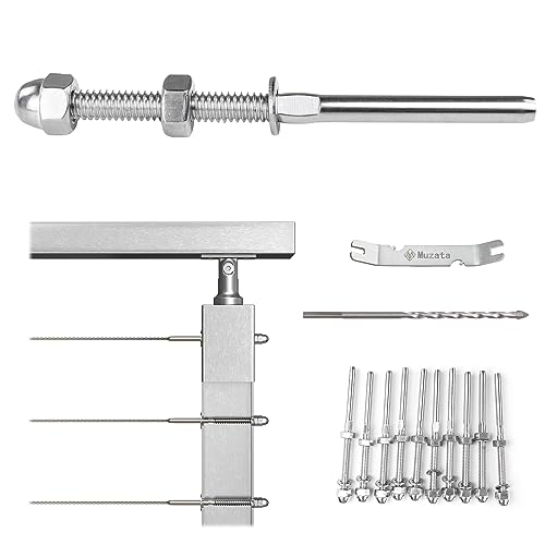 Muzata 10 Pack 1/8" Cable Railing Hardware CR23 Bundle 10 Pack Cable Railing Toggle Anchor Terminal CR07