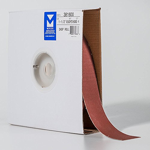 Mercer Industries 381600-1-1/2" x 50 yards Shop Roll, 600 Grit 1-1/2" x 50 yd