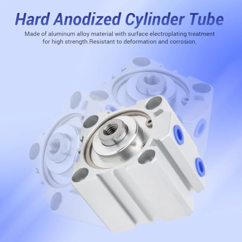 SDA40X15 Thin Air Cylinder, 40mm Bore x 15mm Stroke Dual Action Aluminum Alloy, 1/8 Port Small Pneumatic Cylinder for Industrial Automation SDA40*15