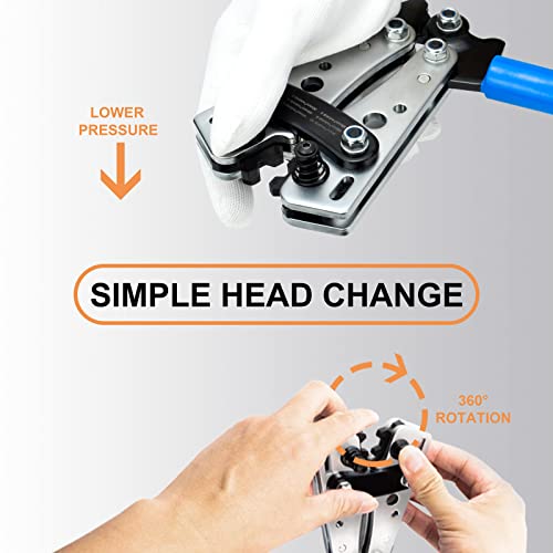 Sanuke Battery Cable Crimper Tool for AWG10-1/0, 78pcs Copper Lug Terminals 1pcs Crimper+188pcs Accessories