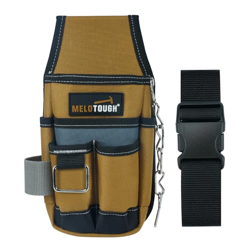 MELOTOUGH 1 PCS Pocket Tool Pouch Tool Belt Pouches with Belt Clip + 1 PCS Small Tool Pouch with Belt Clip,Small Tool Holder Pouch, MinI Work Organizer Tool Holster and Knife Holder