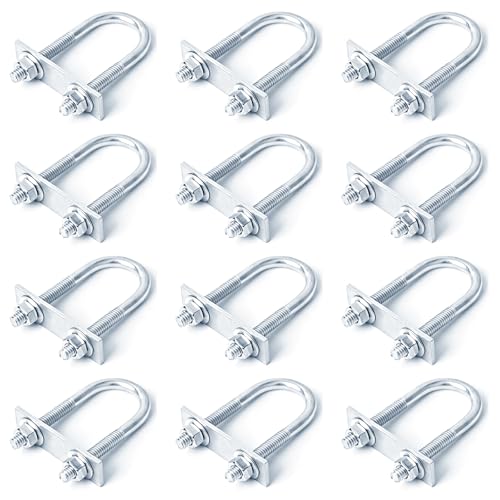 12 PCS Round U-Bolt Fits 1" EMT Conduit, 5/16" x 1-3/16" x 2-7/8" 5/16"-18 x 1-3/16" x 2-7/8"