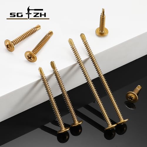 #8 x 2-1/2"Sheet Metal Screws 250Pcs Bronze 410 Stainless Steel Truss Head Tek Screws Fast Self Tapping Screws by SG TZH 250 #8 x 2-1/2"