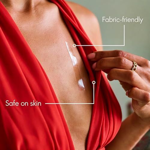 (10 Strips) Lingerie Tape for Clothing & Dresses | Clear Skin‑Safe Fabric Tape | Strong Adhesive All‑Day Hold for Clothes Accessories