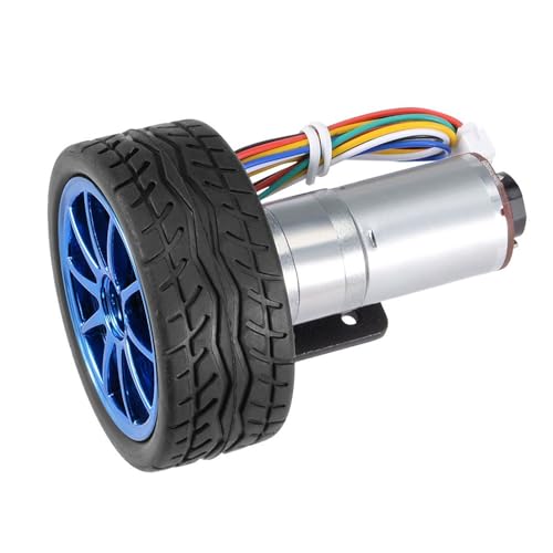 Garosa Encoder Gear Motor 12V 65mm 500RPM Full Metal Gears for Smart Car
