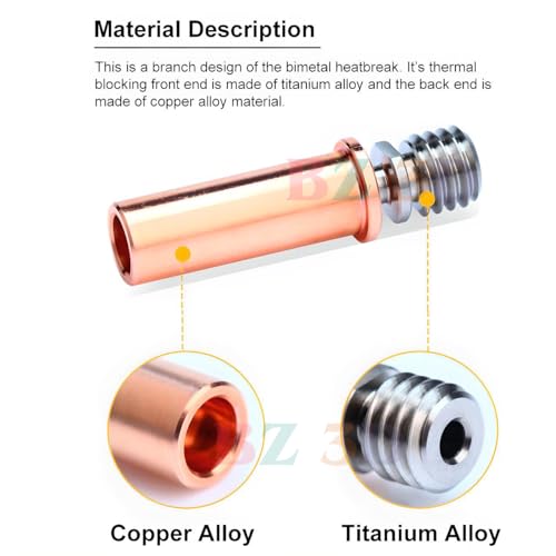 Vyper All Metal Hotend,Upgrade Bi-Metal Heatbreak,Heater Block Aluminum,Brass Nozzle 0.4mm for Vyper,Kobra Max,Kobra Plus 3D Printer for Volcano V5 J-Head Hotend. Brass Nozzle Kit