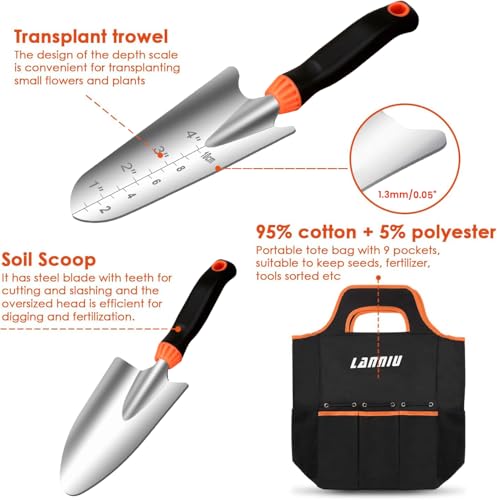 9 Piece Garden Tool Set 9-Piece Black