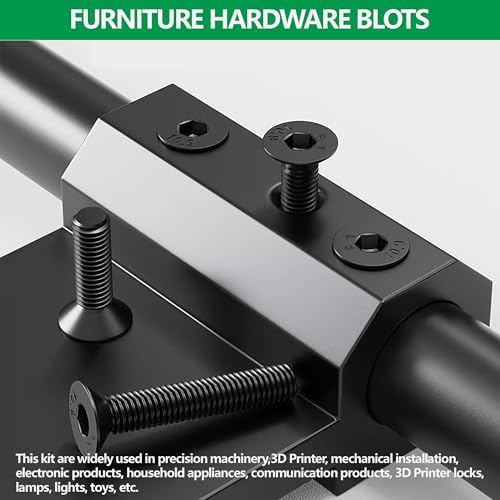 1615PCS Metric M2 M3 M4 M5 Hex Socket Flat Head Screws Countersunk Bolts Assortment Kit with Nuts/Washers,10.9Grade Alloy Steel Thread Hexagon Allen Machine Bolt with 4 Hex Wrenches 1615pcs-FlatScrews