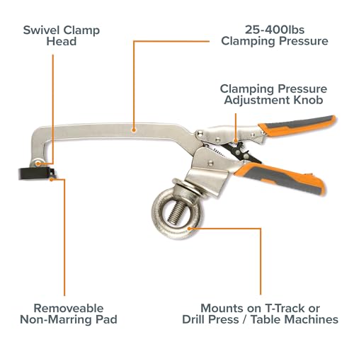 BORA Drill Press Clamp 6 in Auto Adjust Hold Down Clamp