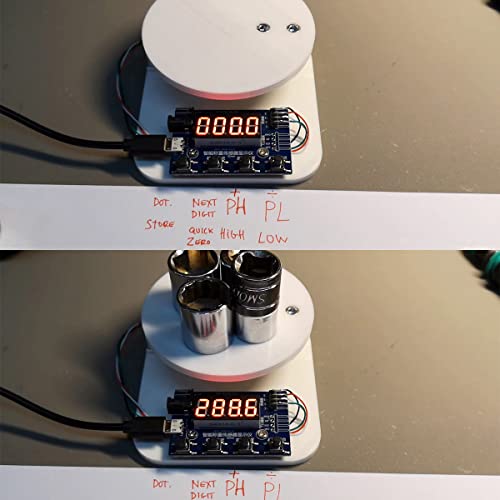 HX711 Digital Load Cell Module A/D Module Weight Pressure Sensor Display 24 Bit Weighing Device Electronic Scale Display Meter with Micro USB Cable Without stand