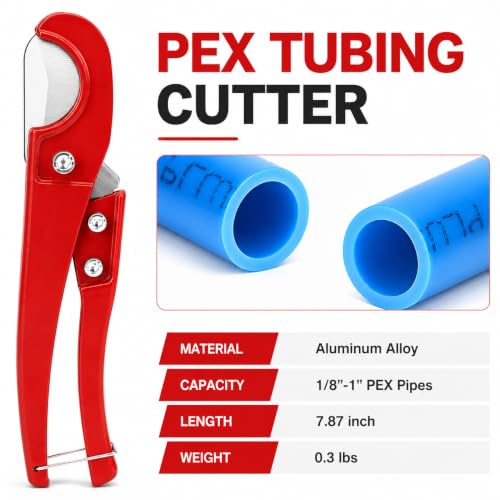 KF CPTEC PEX Crimping Tool Kit, Dual-Jaw 1/2 & 3/4 in Copper Ring Crimper KF-8601SET