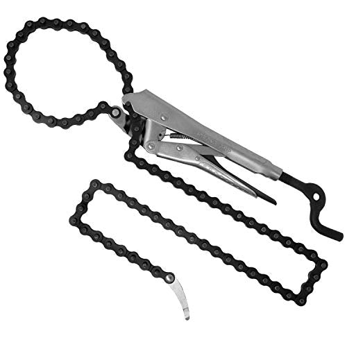 Strong Hand Tools Locking Chain Pliers, Removable 48″ Chain, Holds Up To 14" Diameter Pipes, Unique Easy Open Crank Handle, Quick Release Trigger, PFC1048 48″ (1,200 mm) chain