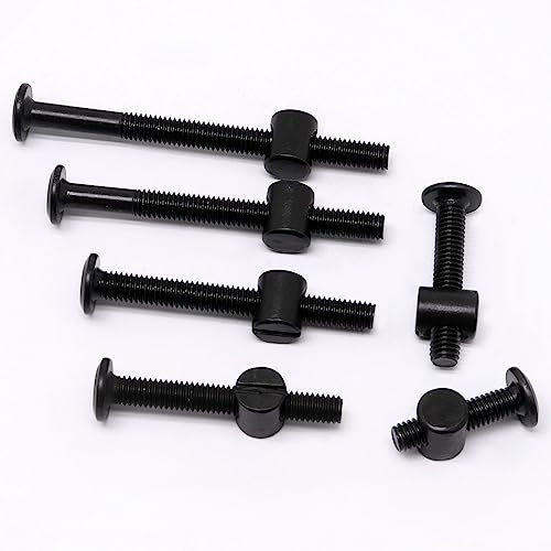 Crib Screws Replacement Set, Delta Crib Screws Hex Socket Cap Bolts Barrel Nut Baby Bed Hardware Replacement Kit Furniture Bolts (70-Set M6×15mm/25mm/35mm/45mm/55mm/65mm/75mm) Black 70Pcs